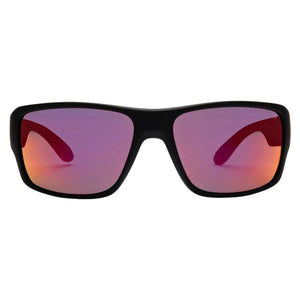 I-Sea Freebird Sunglasses - Black Rubber/Red Mirror Polarised - Wrap Around Sunglasses by I-Sea