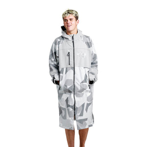 White Water Soft Shell Drying / Changing Robe - Arctic Camo/Grey Lining - Changing Robe Poncho Towel by White Water