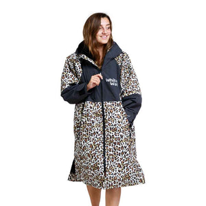 White Water Hardshell Drying / Changing Robe - Animal Print/Black Lining - Changing Robe Poncho Towel by White Water