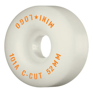 Mini Logo 52mm C-Cut 2" 101A Skateboard Wheels - White - Skateboard Wheels by Mini Logo 52mm