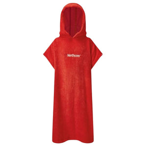Northcore Kids Beach Basha Hooded Towel Changing Robe / Poncho - Red - Changing Robe Poncho Towel by Northcore One Size