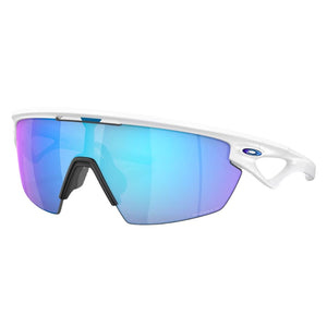 Oakley Sphaera Sunglasses - Matte White/Prizm Sapphire Polarised - Wrap Around Sunglasses by Oakley