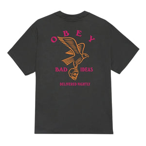 Obey Bad Ideas Eagle T-Shirt - Vintage Black - Mens Graphic T-Shirt by Obey