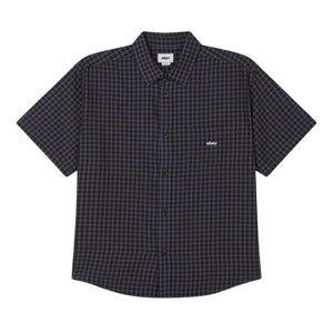 Obey Bigwig Otis Woven Shortsleeve Shirt - Dull Blue Multi - Mens Casual Shirt by Obey