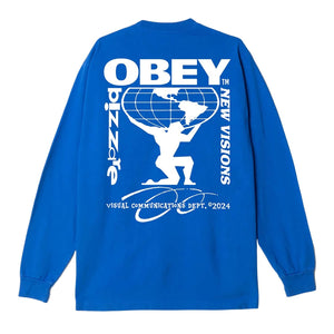 Obey Bizzare New Visions Longsleeve T-Shirt - Pigment Electric Indigo - Mens Graphic T-Shirt by Obey