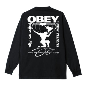 Obey Bizzare New Visions Longsleeve T-Shirt - Pigment True Vintage Black - Mens Graphic T-Shirt by Obey