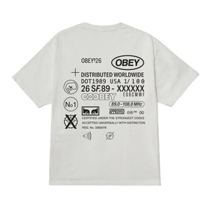 Obey Code T-Shirt - Pigment Vintage White - Mens Graphic T-Shirt by OBEY