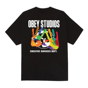 Obey Creative Services Dept. T-Shirt - Black - Mens Graphic T-Shirt by Obey