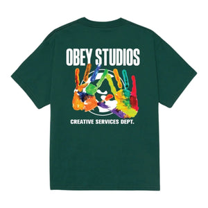 Obey Creative Services Dept. T-Shirt - Rainforest - Mens Graphic T-Shirt by Obey