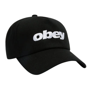 Obey Delta 5 Panel Snapback Cap - Black - Snapback Cap by Obey One Size