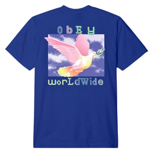 Obey Doves Of Peace T-Shirt - Surf Blue - Mens Graphic T-Shirt by Obey