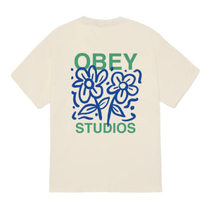 Obey Grown With Love T-Shirt - Cream - Mens Graphic T-Shirt by Obey