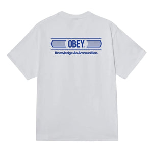 Obey Knowledge As Ammunition T-Shirt - White - Mens Graphic T-Shirt by Obey
