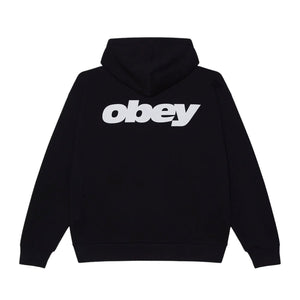 Obey League Hood - Black - Mens Pullover Hoodie by Obey