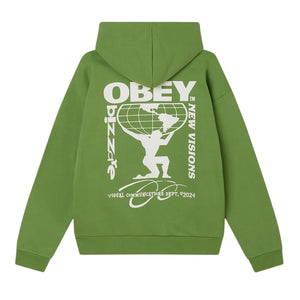 Obey New Visions Extra Heavy Hoodie - Piquant Green - Mens Pullover Hoodie by Obey
