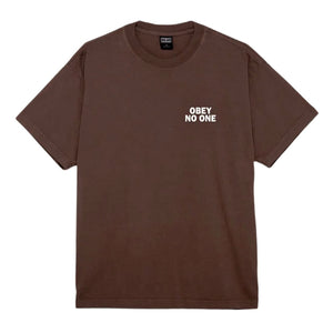 Obey No One Heavyweight Box Fit T-Shirt - Java Brown - Mens Graphic T-Shirt by Obey