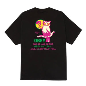 Obey Owl T-Shirt - Black - Mens Graphic T-Shirt by Obey