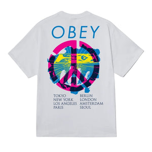 Obey Peace Brick T-Shirt - White - Mens Graphic T-Shirt by Obey