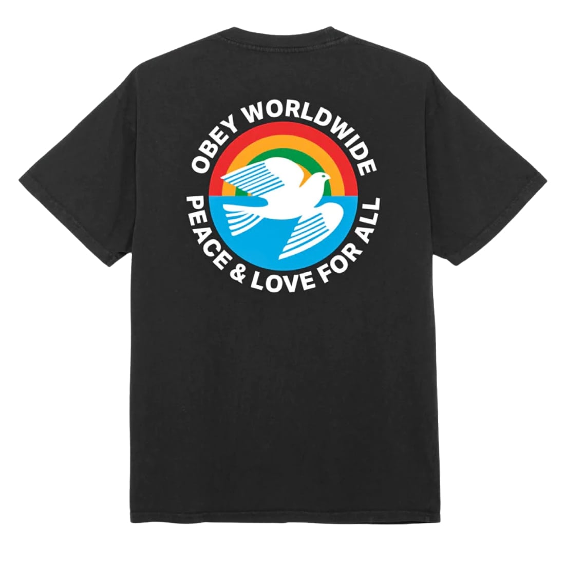 Obey Peace & Love For All T-Shirt - Pigment Vintage Black - Mens Graphic T-Shirt by Obey