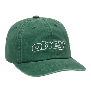 Obey Pigment Outline Delta 6 Panel Strapback - Pigment Pine - Strapback Cap by Obey One Size