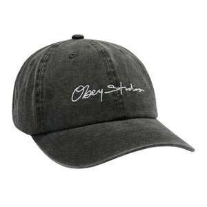 Obey Pigment Signature 6 Panel Strapback Cap - Pigment Black - Strapback Cap by Obey One Size