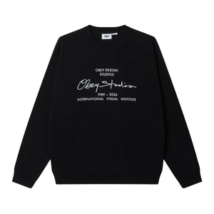 Obey Signature Crew - Black - Mens Crew Neck Sweatshirt by Obey