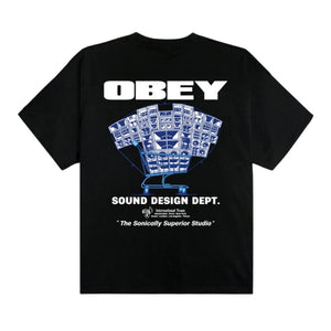 Obey Sound Design Dept. T-Shirt - Black - Mens Graphic T-Shirt by OBEY