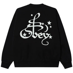 Obey Spellbound Faded Crew - Digital Black - Mens Crew Neck Sweatshirt by Obey