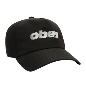 Obey Stipple 5 Panel Snapback Cap - Black - Snapback Cap by Obey One Size