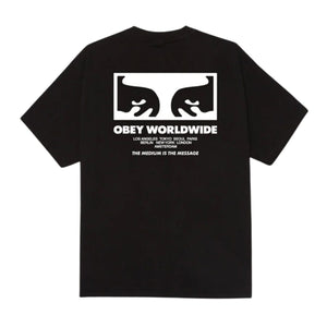 Obey The Medium Is The Message T-Shirt - Black - Mens Graphic T-Shirt by OBEY