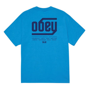 Obey Trademark T-Shirt - Azure Blue - Mens Graphic T-Shirt by Obey