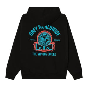 Obey Vicious Circle Hood - Black - Mens Pullover Hoodie by Obey