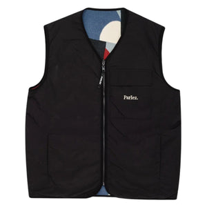 Parlez Amisk Reversible Gillet - Black - Mens Gilet Jacket by Parlez
