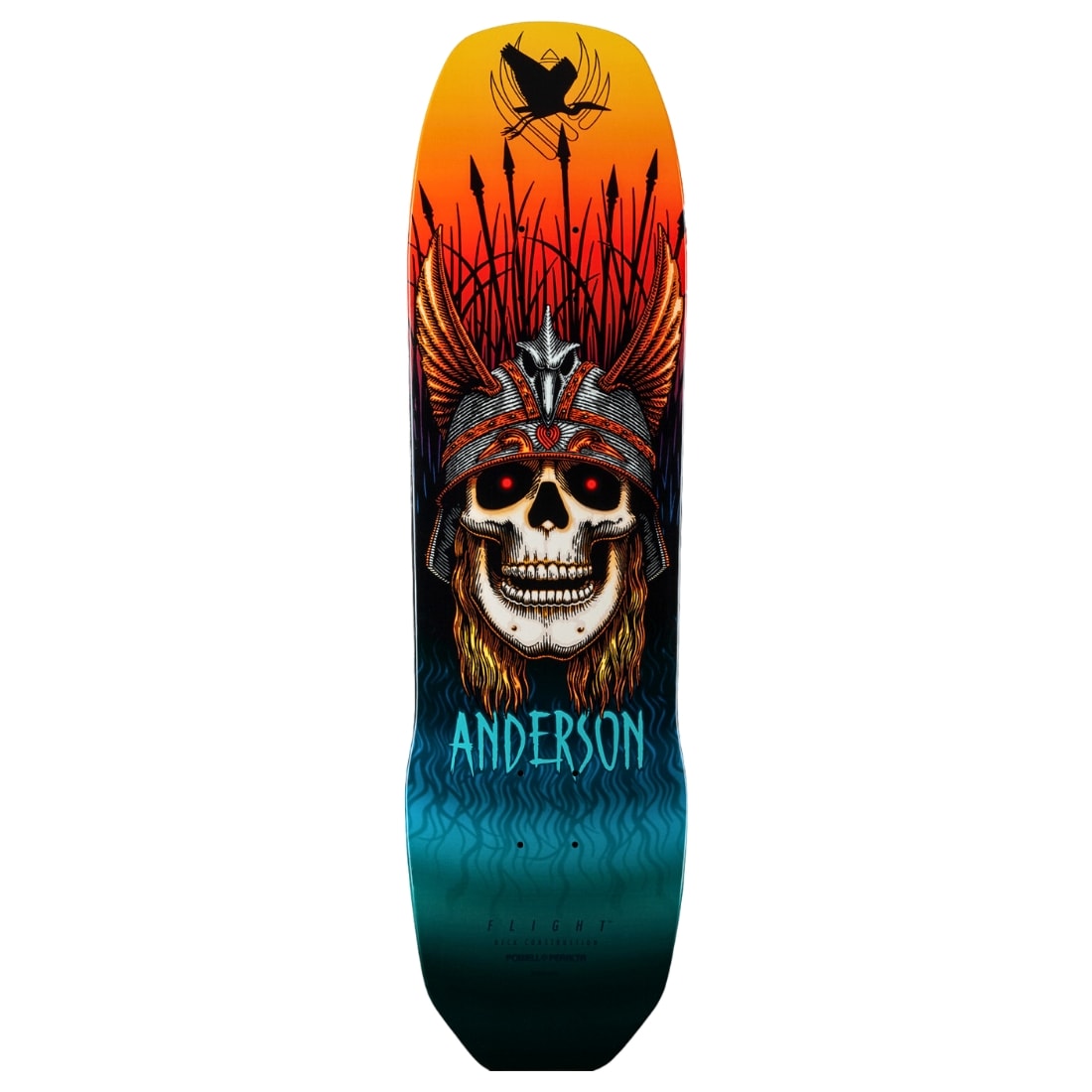 Powell Peralta 8.45" Andy Anderson Heron Skull Flight Deck Skateboard Shape 289 - Multi