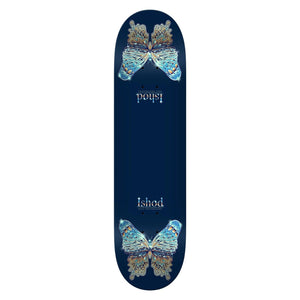 Real 8.25" Ishod Mariposa Chrome Redux Twin Tail Deck - Navy - Skateboard Deck by Real 8.25 inch