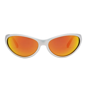 Ritual Vision Morphine Polarised Sunglasses - Matte Chrome/Orange Reflective Polarised - Round Sunglasses by Ritual Vision