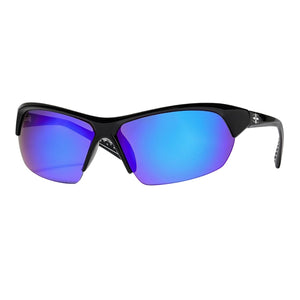 Ritual Vision Break & Enter Sunglasses - Polished Black/Reflective Blue - Wrap Around Sunglasses by Ritual Vision