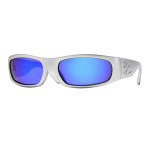 Ritual Vision Parasite Polarised Sunglasses - Matte Chrome/Blue Reflective Polarised - Wrap Around Sunglasses by Ritual Vision