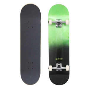 Rocket Skateboards 8.0 Double Dipped Complete Skateboard - Black/Green - Complete Skateboard by Rocket Skateboards 8.0 inch