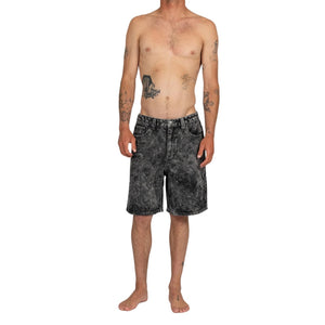 Rusty Lucifer Loose Short - Black Acid - Mens Denim Shorts by Rusty