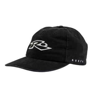 Rusty Signature Dad Cap - Black - Strapback Cap by Rusty One Size