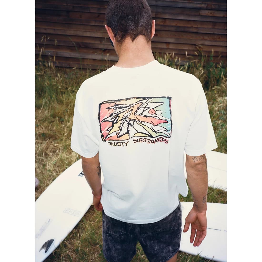 Rusty Splinter T-Shirt - White - Mens Graphic T-Shirt by Rusty