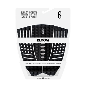 Slater Designs 3 Piece Arch Traction Algae Foam Tail Pad - Black/Grey - 3 Piece Tail Pad by Slater Designs