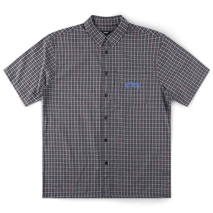 Former Vivian Check Short Sleeve Shirt - Worn Black - Mens Casual Shirt by Former