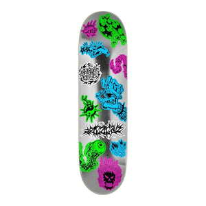 Santa Cruz 8.0" Scribble Flash Team Feelbase Deck - Silver Multi - Skateboard Deck by Santa Cruz 8.0 inch
