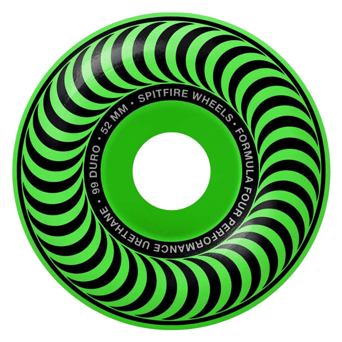 Spitfire 52mm Formula Four Classics 99A Skateboard Wheels - Neon Green - Skateboard Wheels by Spitfire 52mm