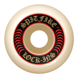 Spitfire 53mm Formula Four Lock Ins Skateboard Wheels - White - Skateboard Wheels by Spitfire 53mm