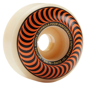 Spitfire 53mm Formula Four 101Duro Classic Skateboard Wheels - Natural/Orange - Skateboard Wheels by Spitfire 53mm