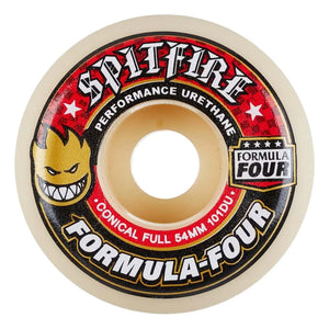 Spitfire 53mm F4 101DU Conical Full Formula 4 Wheels - White - Skateboard Wheels by Spitfire 53mm