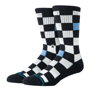Stance Chef Check Crew Socks - Black - Unisex Crew Length Socks by Stance
